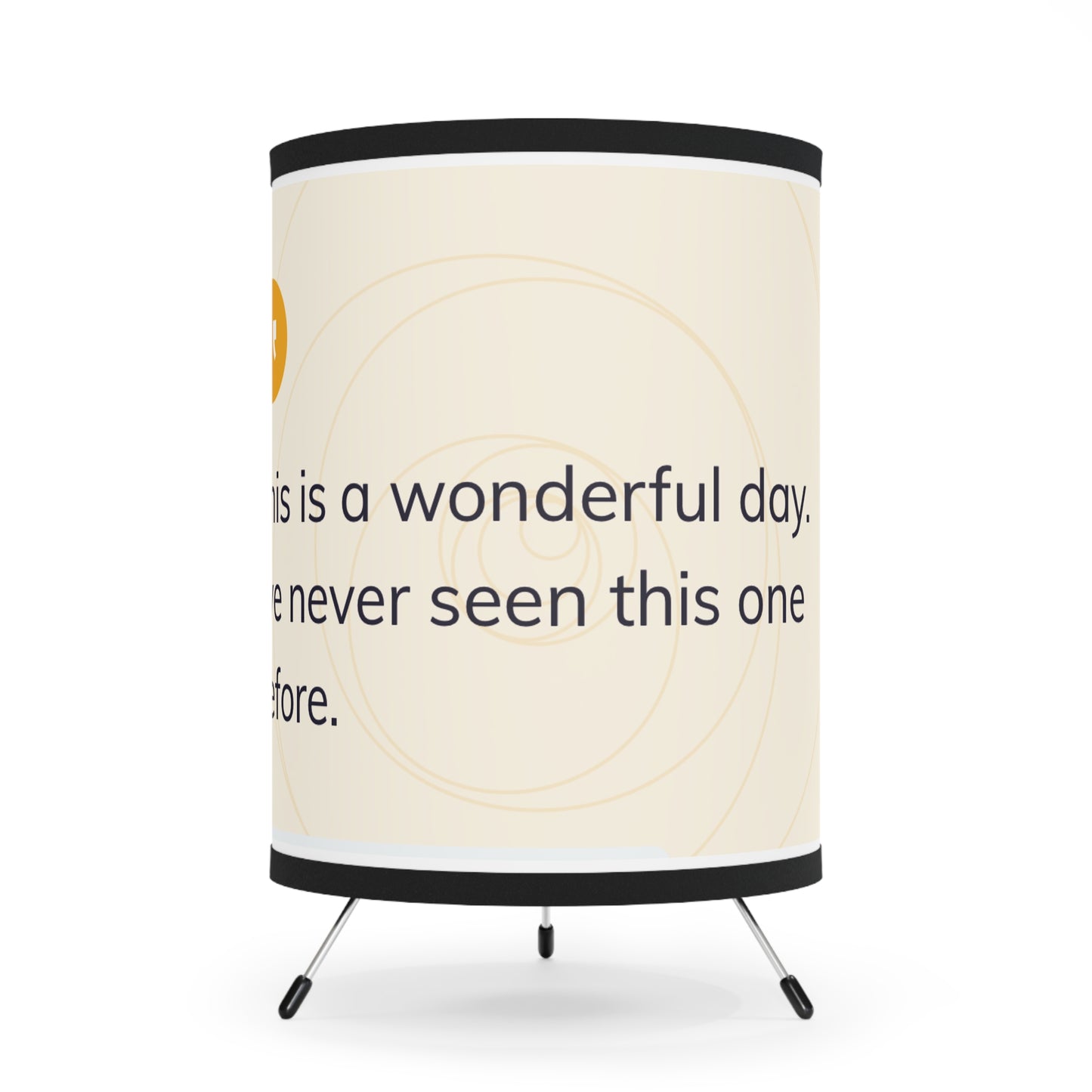 Lámpara de trípode inspiradora: "Este es un día maravilloso". Lámpara decorativa para el hogar