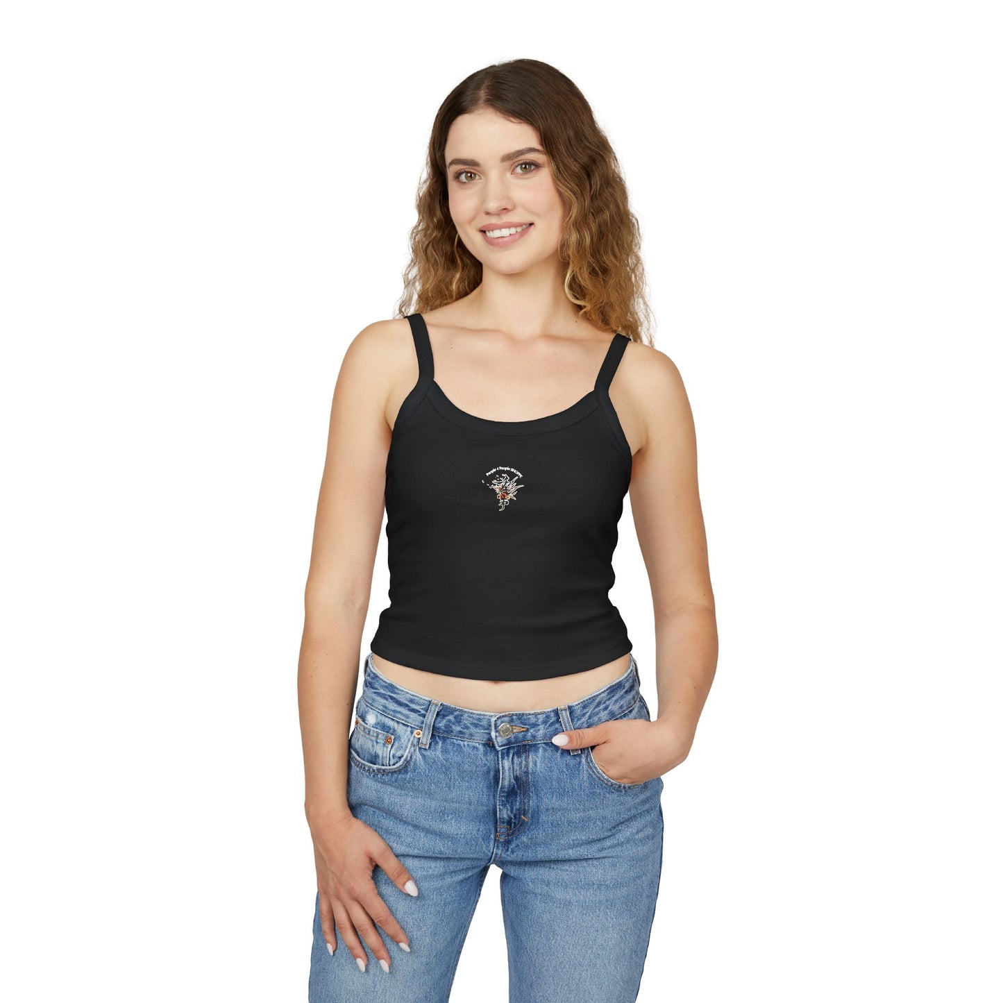 Empowering Women's Spaghetti Strap Tank Top - 'We Think. Images Matter.'