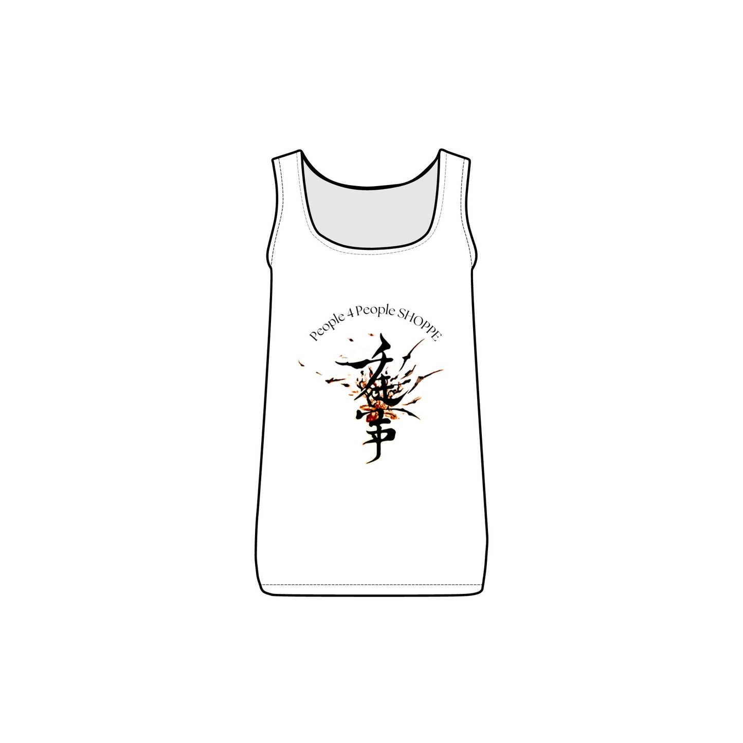 Tank Top 'Birds Flying Swarms' Women's White Baby Rib