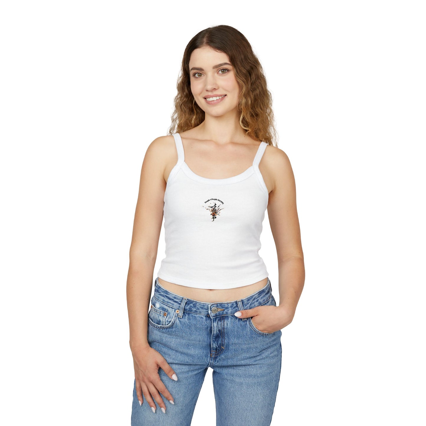 Empowering Women's Spaghetti Strap Tank Top - 'We Think. Images Matter.'