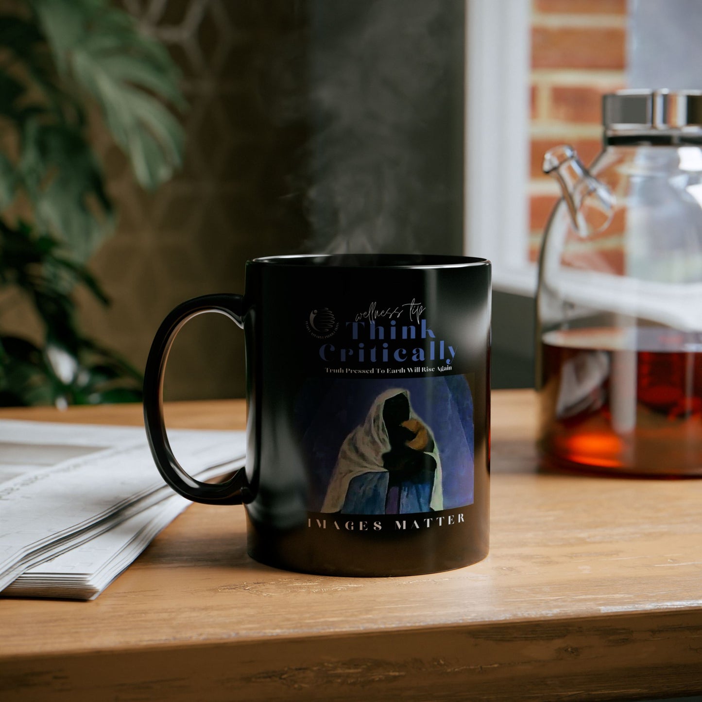 Inspirational Black Madonna Mug - Think Critically - 11oz & 15oz