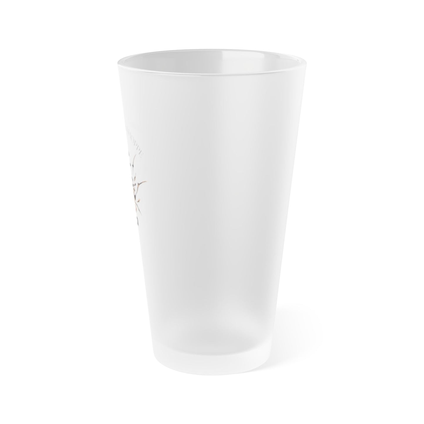 Floral Frosted Pint Glass - 16oz with Floral Design