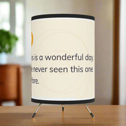 Inspirational Tripod Lamp - "This is a wonderful day" Decorative Light for Home