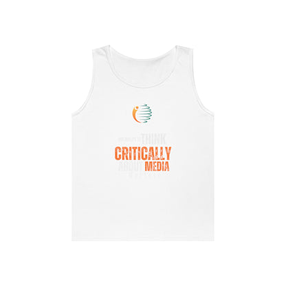 Unisex Heavy Cotton Tank Top - "Critically Think About Media" Inspirational Tank