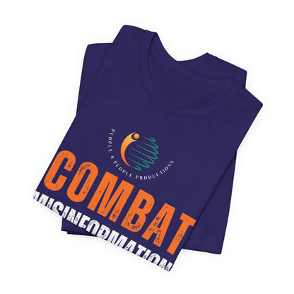 Combat Misinformation Unisex Jersey Tee - Think Critically About Media