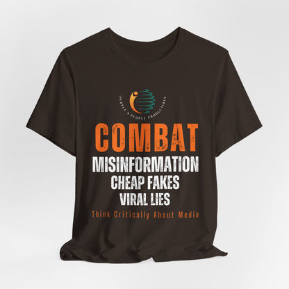 Combat Misinformation Unisex Jersey Tee - Think Critically About Media