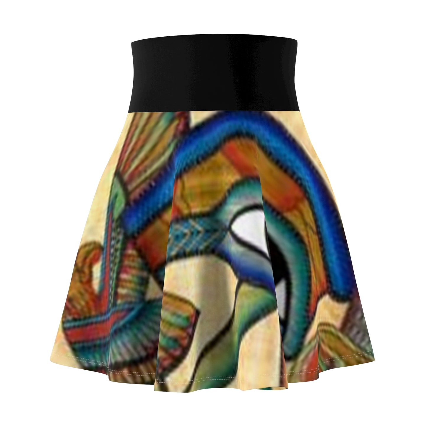 Vibrant Women's Skater Skirt - Artistic Pattern for Stylish Spring Fashion