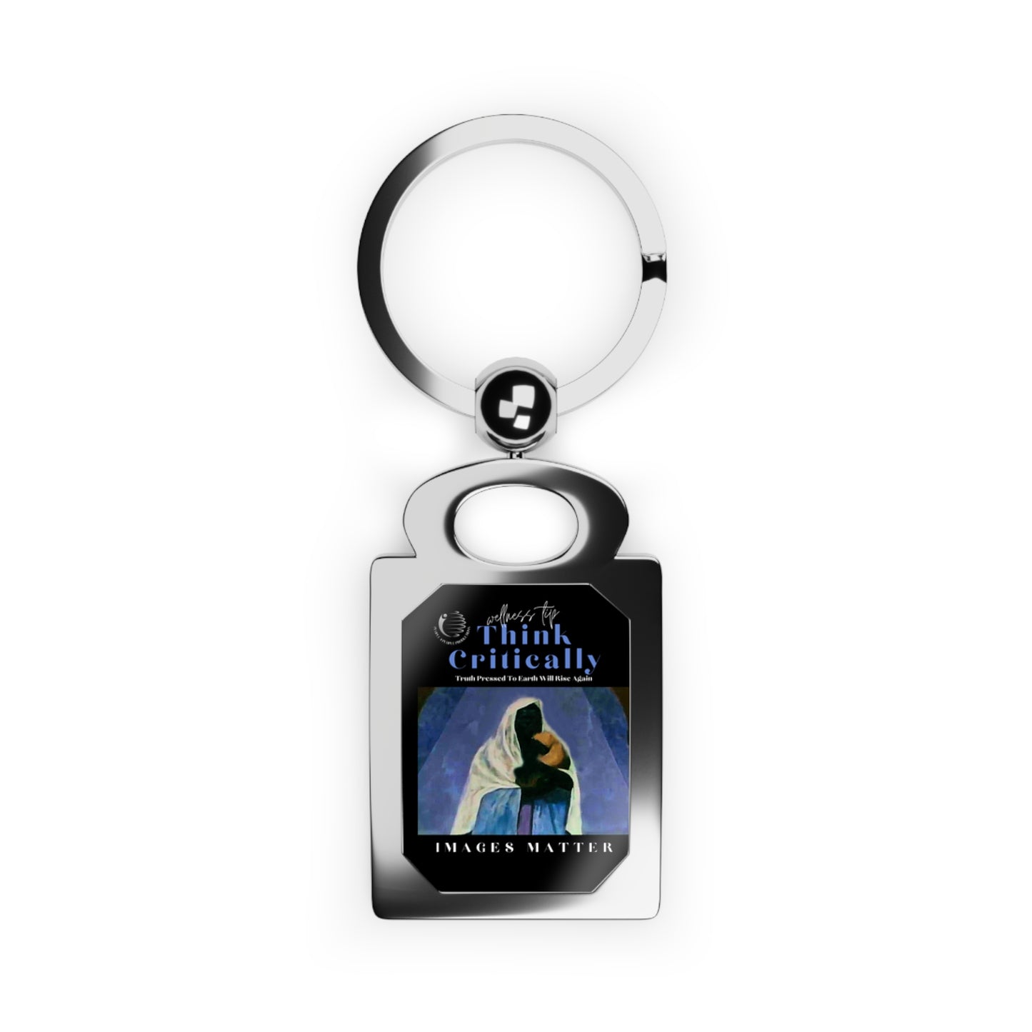 Inspiring Photo Keyring - "Think Critically" Motivation Keychain