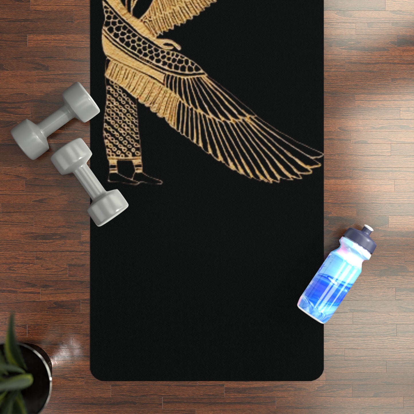 Elegant Egyptian-Inspired Rubber Yoga Mat for Mindful Practices