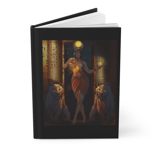 Mythical Goddess Hardcover Journal - Black with Elegant Design