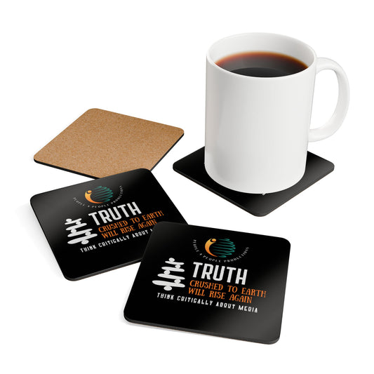 Inspirational Cork Coaster Set - "Truth Crushed to Earth Will Rise Again" - Perfect for Thoughtful Gifting