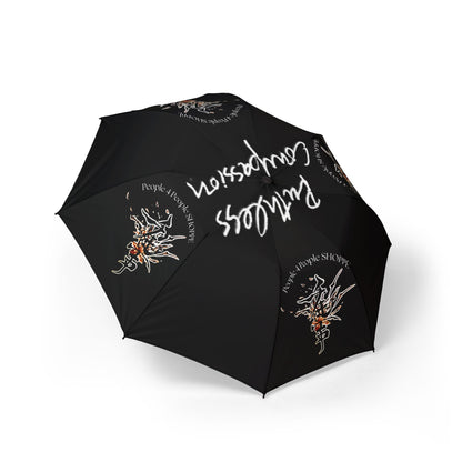 Bold Message Semi-Automatic Foldable Umbrella - Rainy Day Essential for Professionals