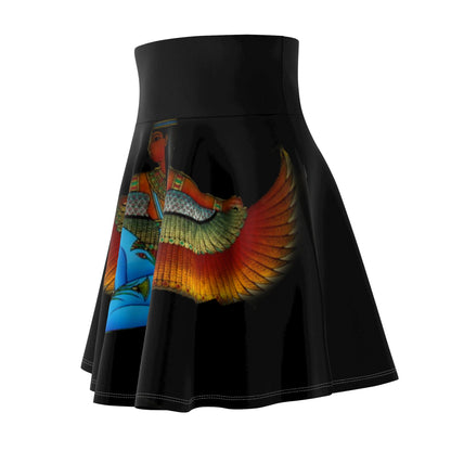 Elegant Women Skater Skirt with Ethereal Winged Design - Perfect for Casual Outings and Celebrations