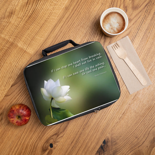 Inspirational Floral Lunch Bag - Motivational Quote Lunch Tote