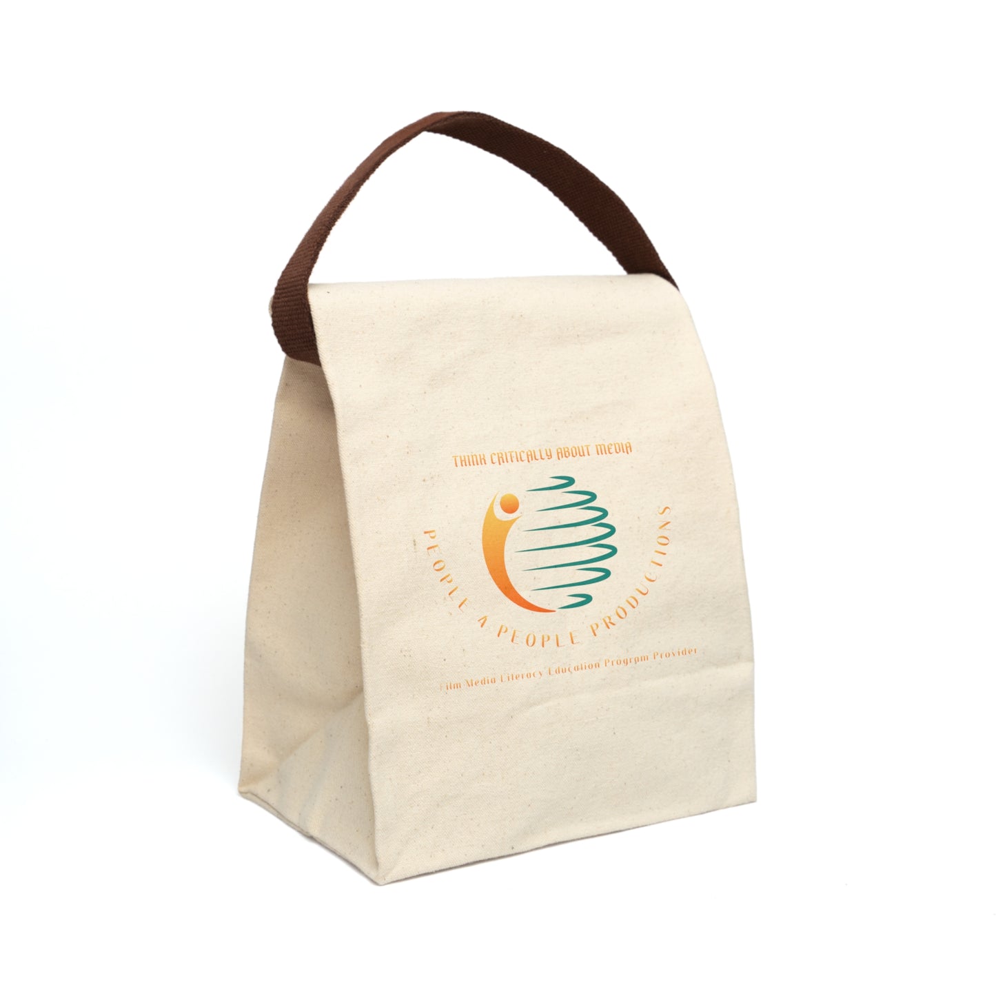 Eco-Friendly Canvas Lunch Bag with Strap - Think Critically About Media Design