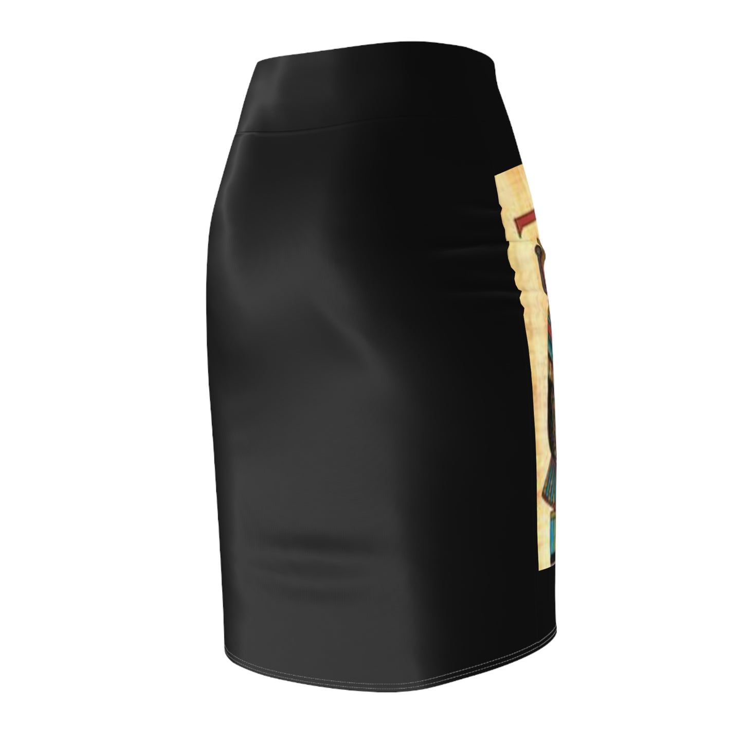 Egyptian-Inspired Women's Pencil Skirt - Stylish Art Print