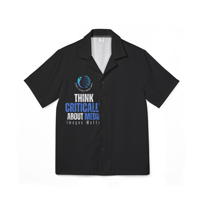 Men's Hawaiian Camp Shirt - 'Think Critically About Media' Graphic Tee