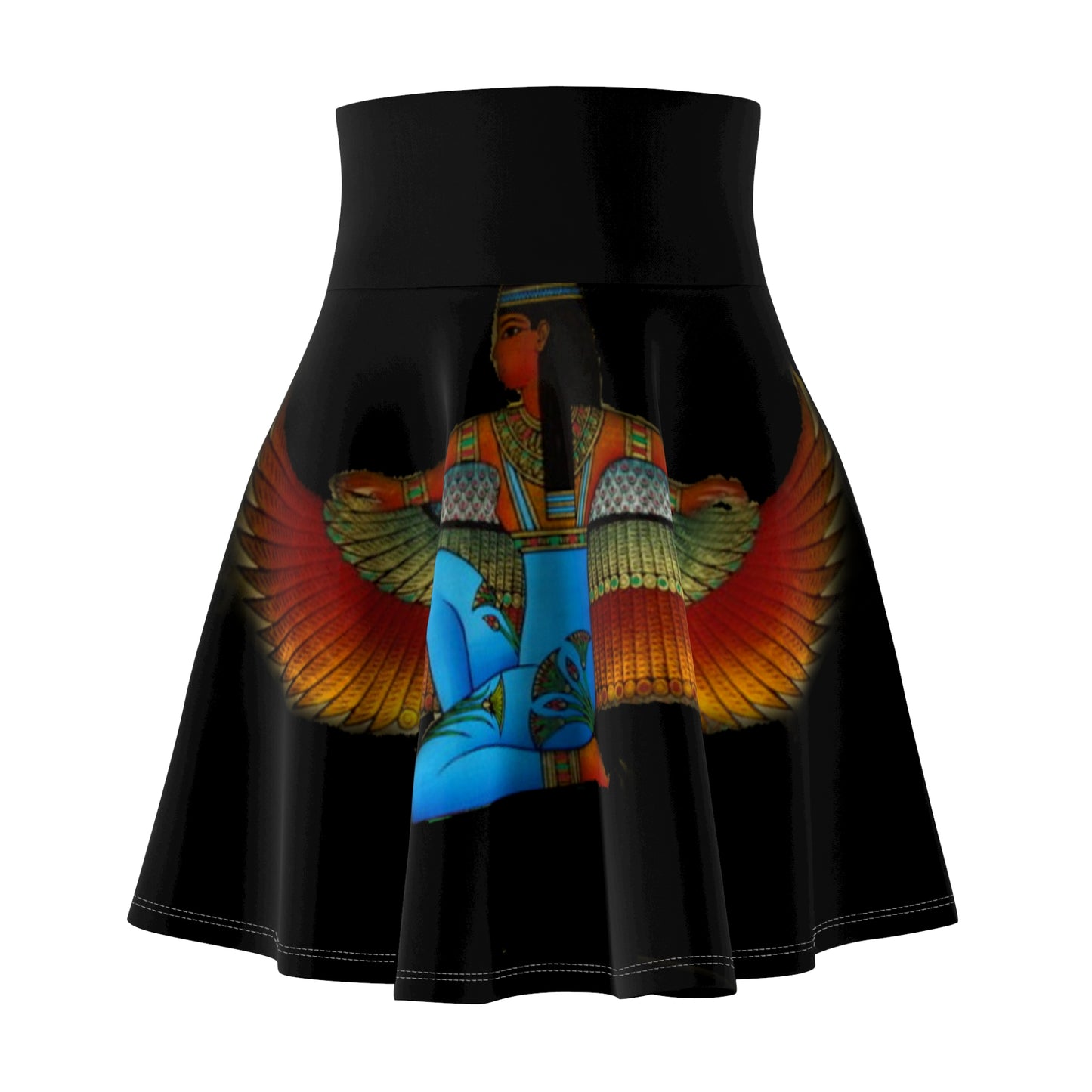 Elegant Women Skater Skirt with Ethereal Winged Design - Perfect for Casual Outings and Celebrations