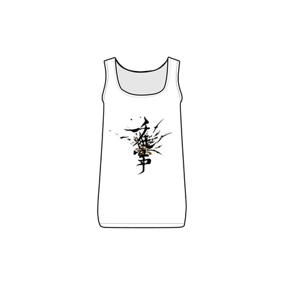 Tank Top 'Birds Flying Swarms' Women's White Baby Rib